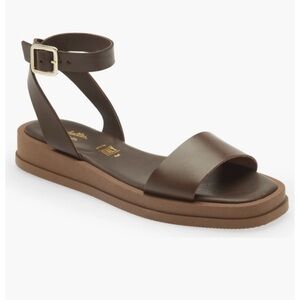 Seychelles Brown Ankle-Strap Flat Sandals